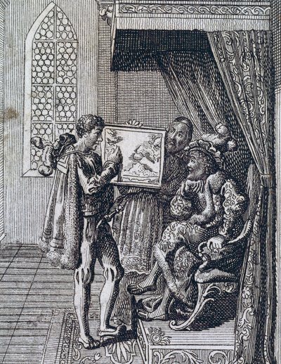 Cristóbal Colón ofreciendo sus servicios al Rey de Portugal de Spanish School