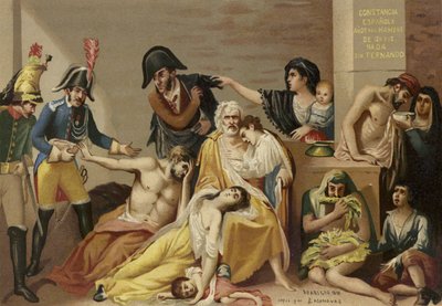 Copia de una pintura titulada Hambre de Spanish School
