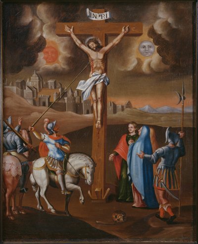 Crucifixión, la lanza del centurión de Spanish School
