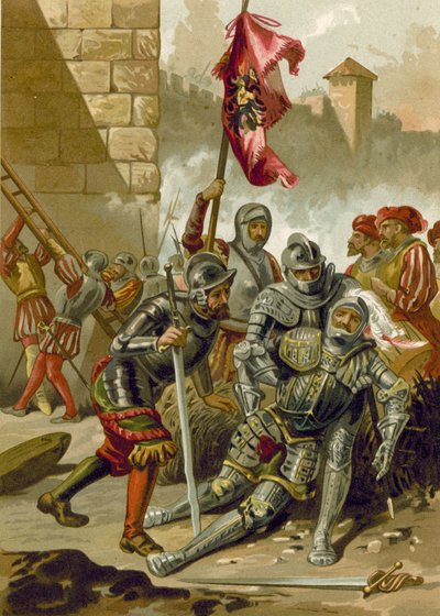 Muerte de Carlos III, Duque de Borbón, en el Saqueo de Roma, 1527 de Spanish School