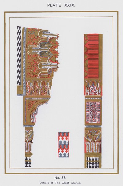 Detalles de Los Grandes Arcos (litografía en color) de Spanish School
