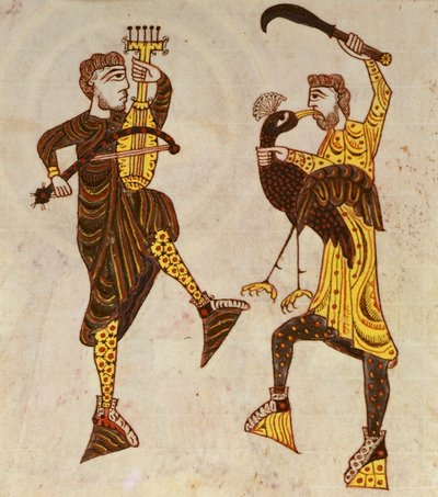 F.86 Dos Hombres Bailando, del Beato Apocalipsis de Santo Domingo de Silos de Spanish School