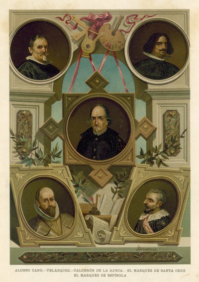 Famosas figuras históricas españolas del siglo XVII de Spanish School