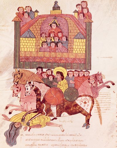 Muerte de Jezabel, de la Biblia Mozárabe de Spanish School