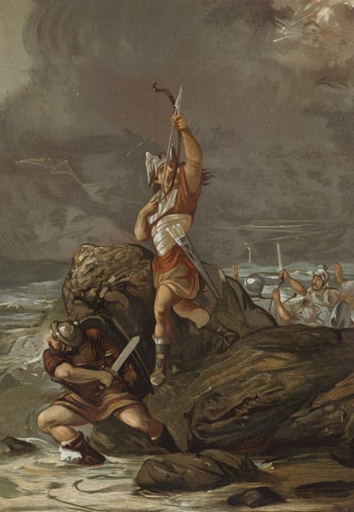 Galos disparando flechas al cielo en un intento de calmar una tormenta de Spanish School