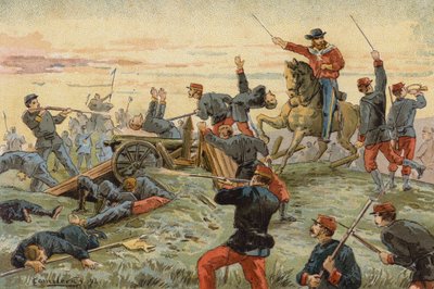 Giuseppe Garibaldi en la Batalla de San Antonio del Santo, Guerra Civil Uruguaya, 1846 de Spanish School