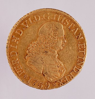 Moneda de oro (8 escudos) de España: reinado de Fernando VI de Spanish School