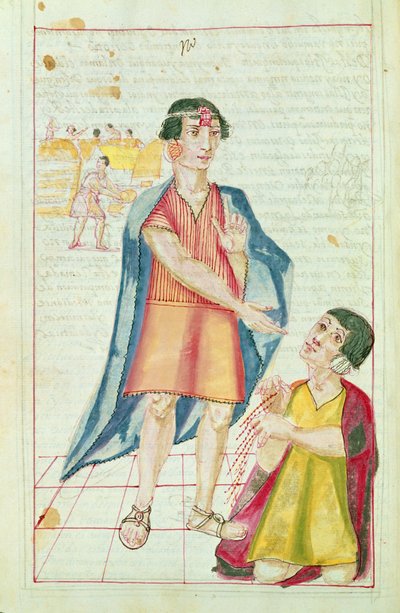 Ilustración de un Quipu, de 