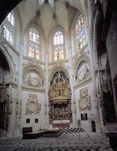 Vista interior de la Capilla del Condestable, finales del siglo XV de Spanish School