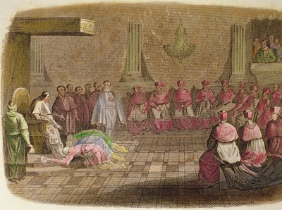 Los embajadores japoneses se postran a los pies del Papa Gregorio XIII en 1585 de Spanish School