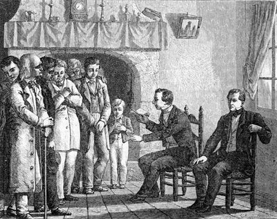 Joseph Smith, Fundador de la Iglesia Mormona, Leyendo del Libro de Mormón a los Primeros Conversos Mormones, de 