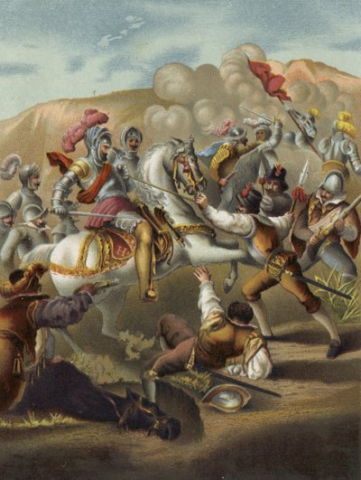 Rey Luis XII de Francia en la Batalla de Agnadello, Italia, 1509 de Spanish School