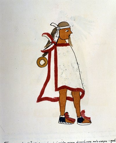 Hombre del pueblo azteca en el Códice Vaticano 3738 (Códice Vat. Rios). Facsímil del manuscrito del dominico Pedro de los Ríos, entre 1570 y 1589, Bibl. Vaticano de Spanish School