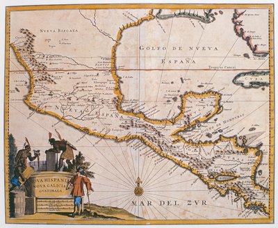 Mapa de Nueva España, Nueva Galicia y Guatemala, 1625 de Spanish School