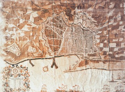Mapa de la ciudad de Barcelona, 1697 de Spanish School