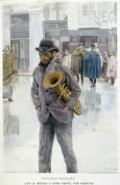 Música en las calles: músico - mendigo en Madrid de Spanish School