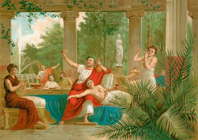 Nerón en una escena bacanal de Spanish School