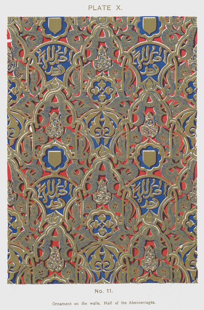 Ornamento en las paredes, Salón de los Abencerrajes de Spanish School