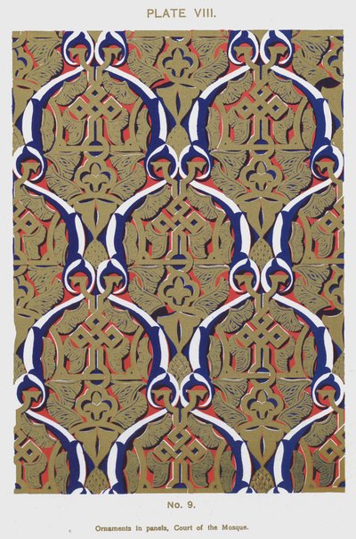 Ornamentos en paneles, Corte de la Mezquita de Spanish School