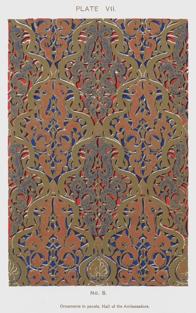 Ornamentos en paneles, Salón de los Embajadores de Spanish School