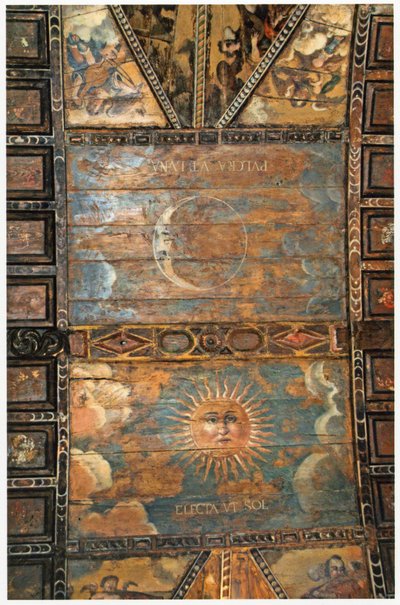 Techo pintado del santuario de Nuestra Señora de los Ermitaños en As Ermidas, Galicia, España. Siglo XVII de Spanish School