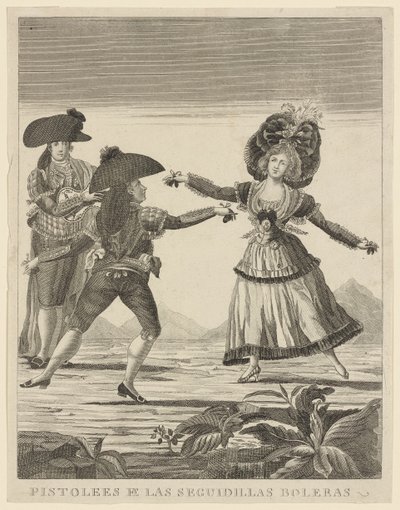 Pistolees y las seguidillas boleras, c.1790-99 de Spanish School