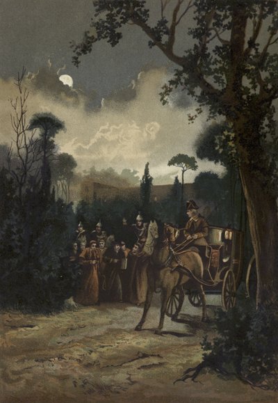El Papa Pío IX dejando Roma, 1848 de Spanish School