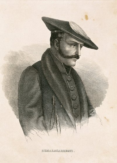 Retrato de Tomás ZUMALACARREGUI (1788-1835), personaje de la Campaña Española o Guerra de Independencia y Primera Guerra Carlista (grabado) de Spanish School
