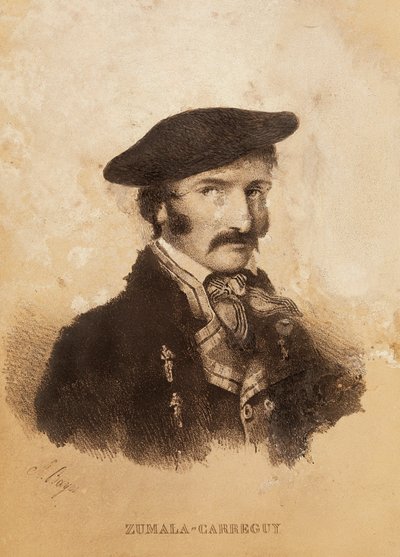 Retrato de Tomás Zumalacárregui, personaje de la Campaña Española o Guerra de Independencia y Primera Guerra Carlista de Spanish School