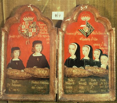 Retratos de los hijos de Felipe I (1478-1506) El Hermoso y Juana 