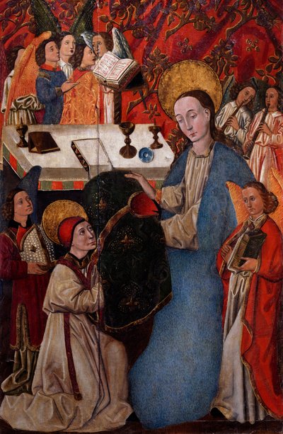 Presentación de la casulla a San Ildefonso por la Virgen María de Spanish School