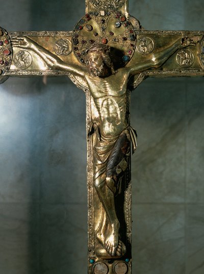 Cruz procesional (plata dorada) de Spanish School