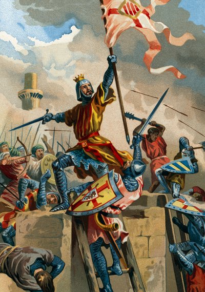 Ramon Berenguer IV, conde de Barcelona, capturando Tortosa de los musulmanes en 1148 de Spanish School
