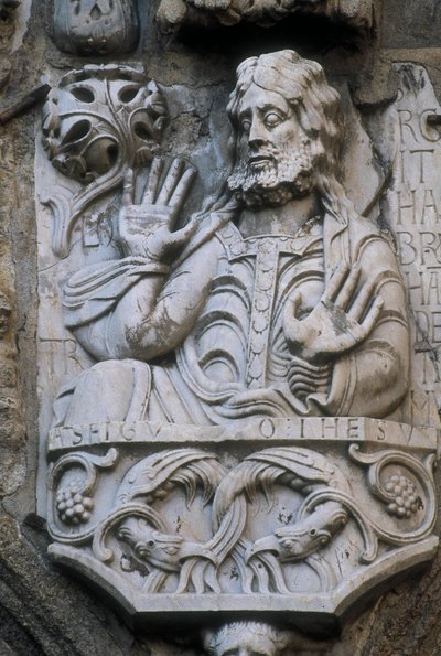 Representación del profeta Abraham, bajorrelieve de la fachada de los plateros de Spanish School