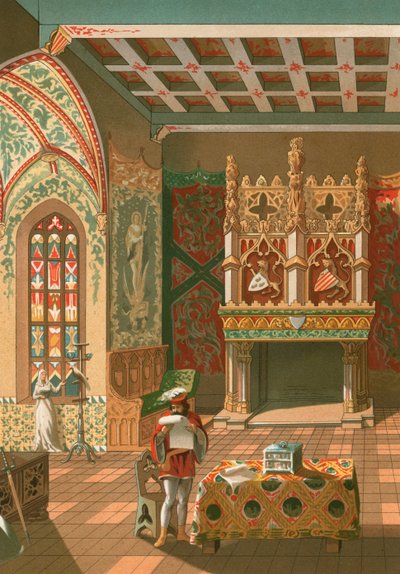 Salón de un castillo feudal de Spanish School