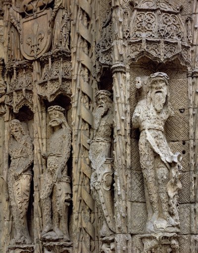 (detalle) escultórico del jamba izquierda de la fachada de entrada, construida 1488-96 de Spanish School