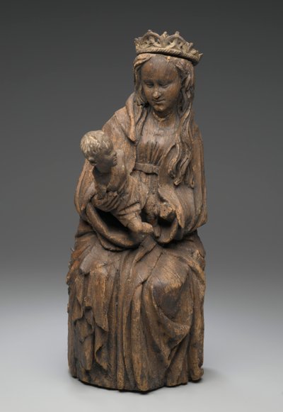 Figura sentada de la Virgen sosteniendo al niño Cristo de Spanish School