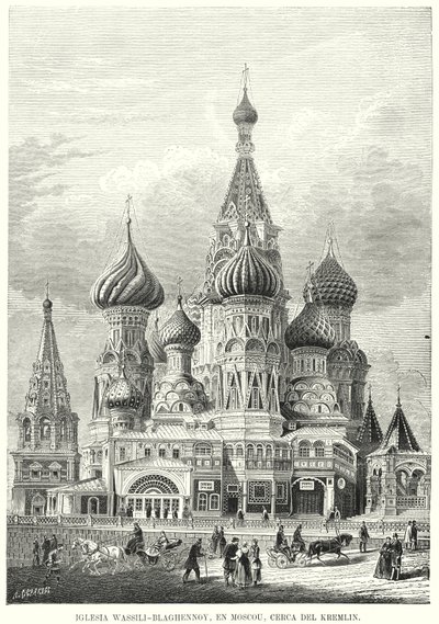 Catedral de San Basilio, Plaza Roja, Moscú, Rusia de Spanish School