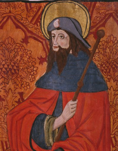 Santiago el Mayor (detalle), panel de la Iglesia San Andrés de Tortura, finales del siglo XV-principios del siglo XVI de Spanish School