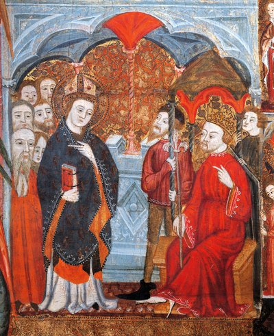 San Lázaro recibe a los primeros cristianos de Marsella en presencia del rey de Provenza de Spanish School