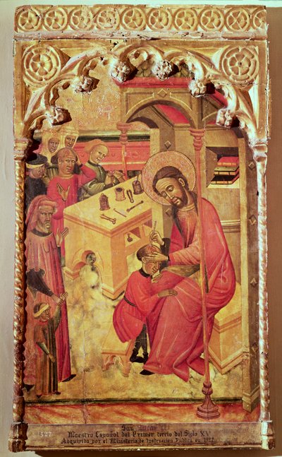 San Lucas operando en la cabeza de un hombre, c.1400-30 de Spanish School