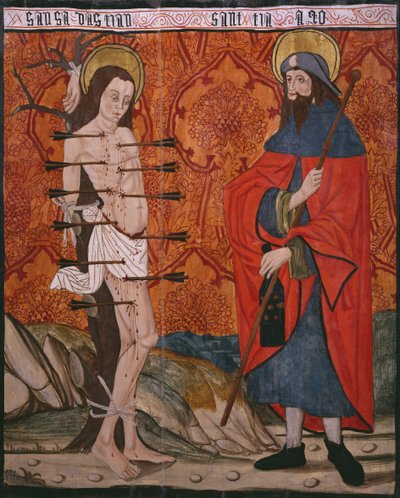 San Sebastián y Santiago el Mayor, panel de la Iglesia San Andrés de Tortura, finales del siglo XV-principios del siglo XVI de Spanish School