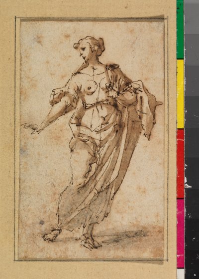 Figura femenina de pie de Spanish School