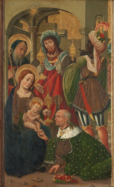 La Adoración de los Reyes, c.1490 (temple sobre tabla) de Spanish School