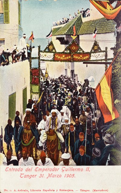 La entrada del Kaiser Guillermo II (1859-1941) en Tánger, 31 de marzo de 1905 de Spanish School