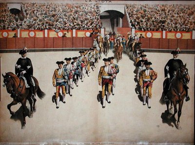 La entrada de los toreros con su cuadrilla en la arena, c.1885 de Spanish School