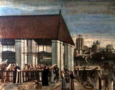 La lonja (óleo sobre lienzo) (detalle) de Spanish School