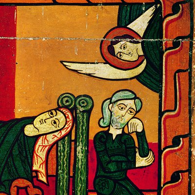 La Natividad, panel lateral de un retablo, Catalán (detalle) de Spanish School
