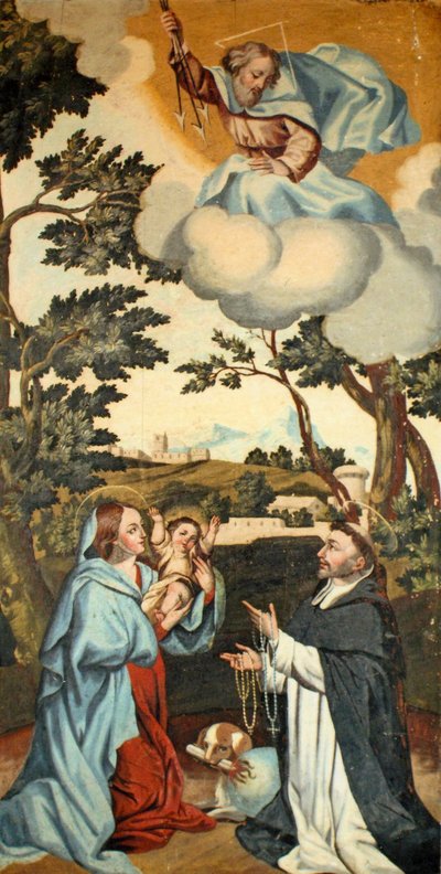 La Virgen María presenta a Jesús a San Domingo de Spanish School