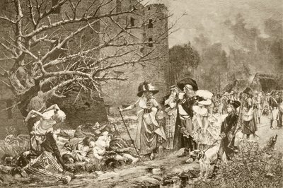 La masacre de Machecoul, Francia, durante la Revolución Francesa, según un cuadro de François Flameng, del "Álbum Artístico", publicado hacia 1890 (litografía) de Spanish School